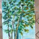 Tableau huile sur toile paysage arbre signé vintage