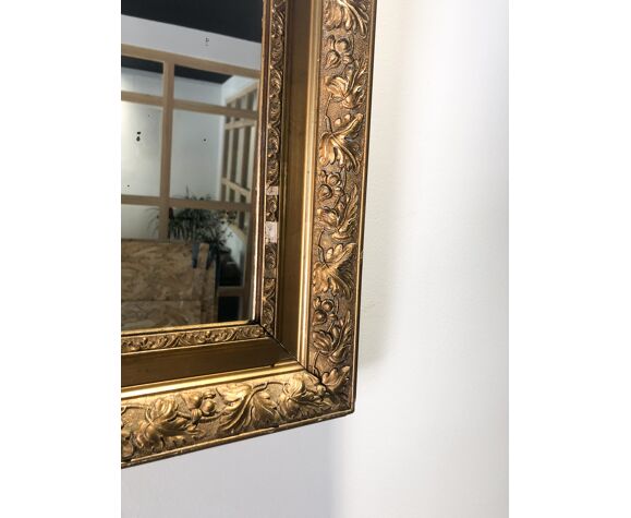 Miroir ancien bois et stuc 55cm X 73 cm