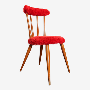 Vintage chair moumoute rouge