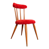 Vintage red furry chair