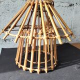 Vintage rattan pendant – France, 1970s – in the style of Louis