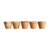 5 old terracotta pots
