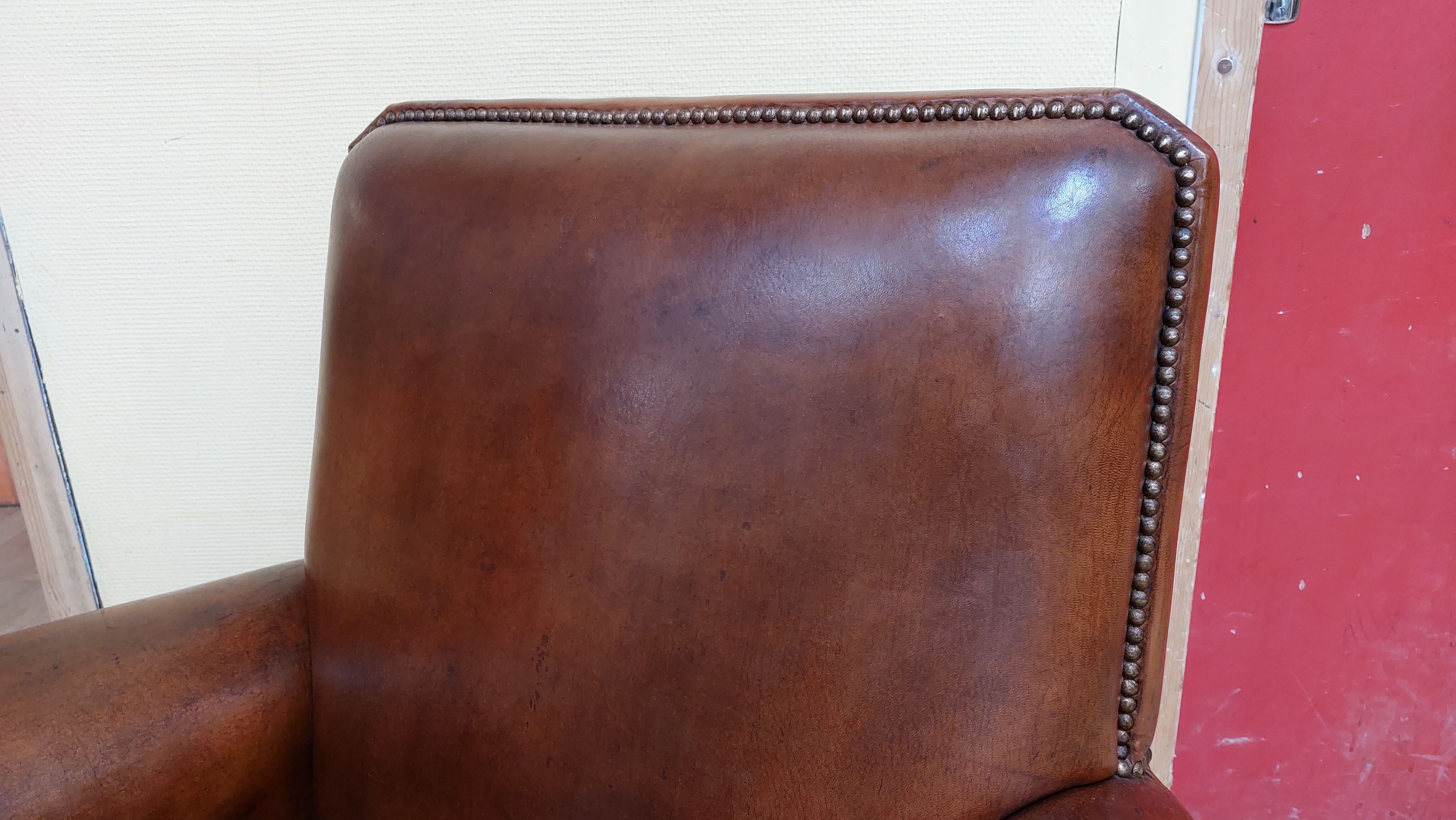 French Club Armchair in Havana leather