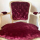 Pair of Louis XV style upholstered velvet armchairs