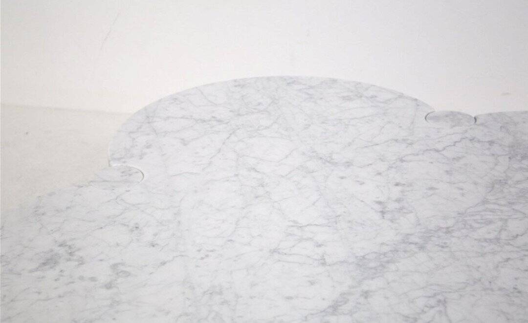 White Carrara Marble Eros Quadrifoglio Coffee Table by Angelo Mangiarotti for Skipper, 1990s
