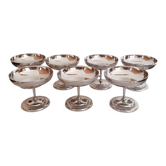 Coupes à glace ou sorbet sur pied , vintage , en inox , années 70 , made in France