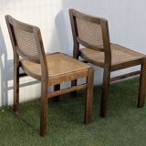 Pair of vintage Baumann caned chairs, Symphonie model