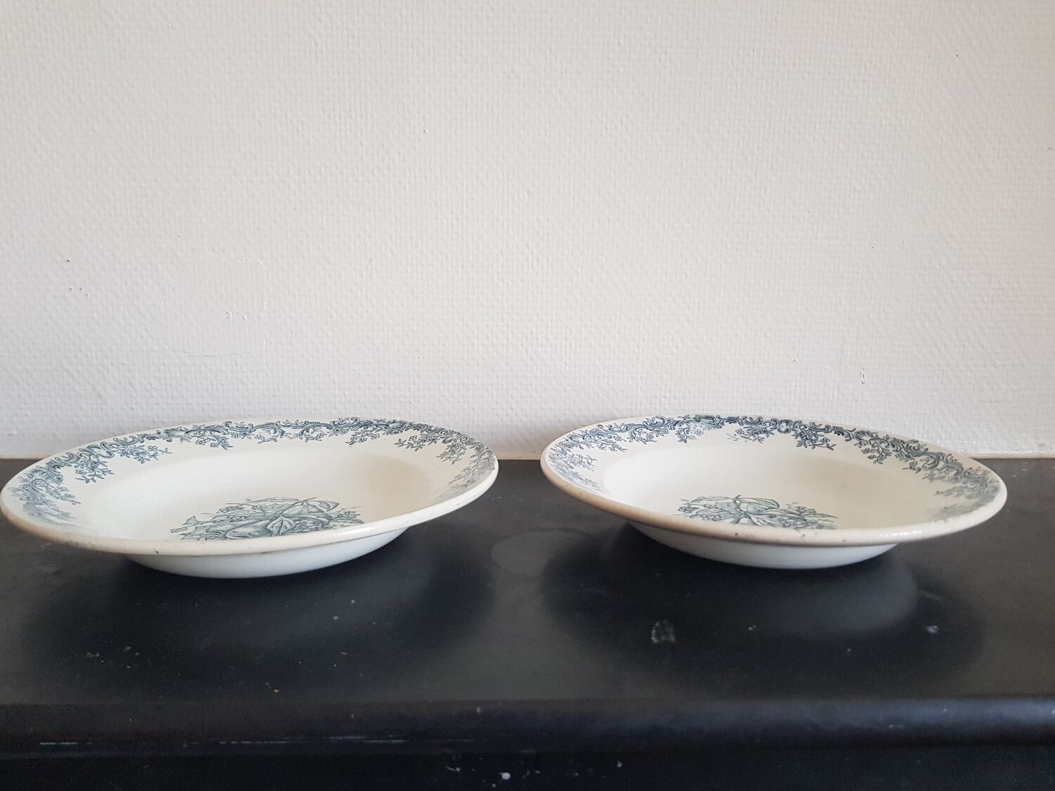 Set of 6 hollow plates iron earth