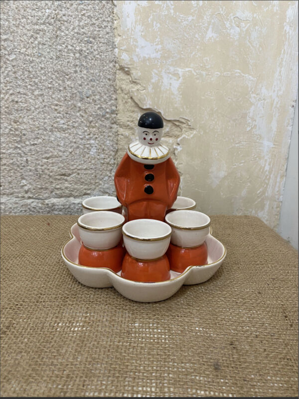Rare service à œufs Art Déco Pierrot –  Robj – Céramiqu