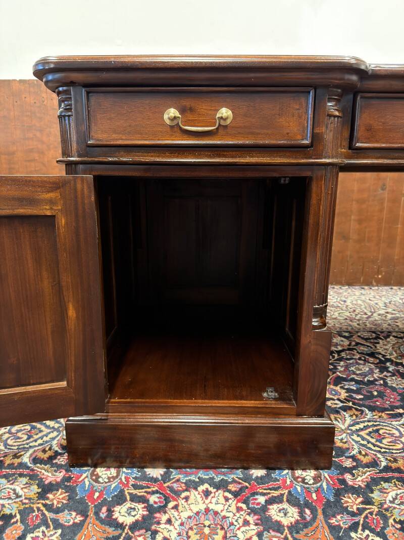 Classic English Desk with Green Inlay