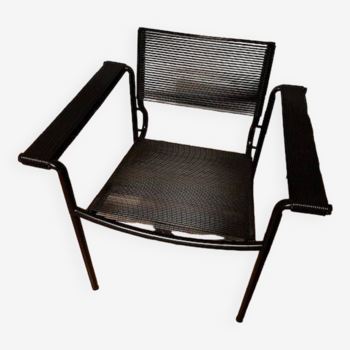 Vintage black Spaghetti armchair Giandomenico Belotti for Alias, model 109