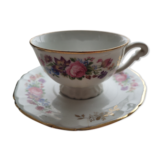 Tasse et sous tasse en porcelaine du Berry