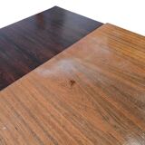 Vintage wooden dining table with chrome frame.