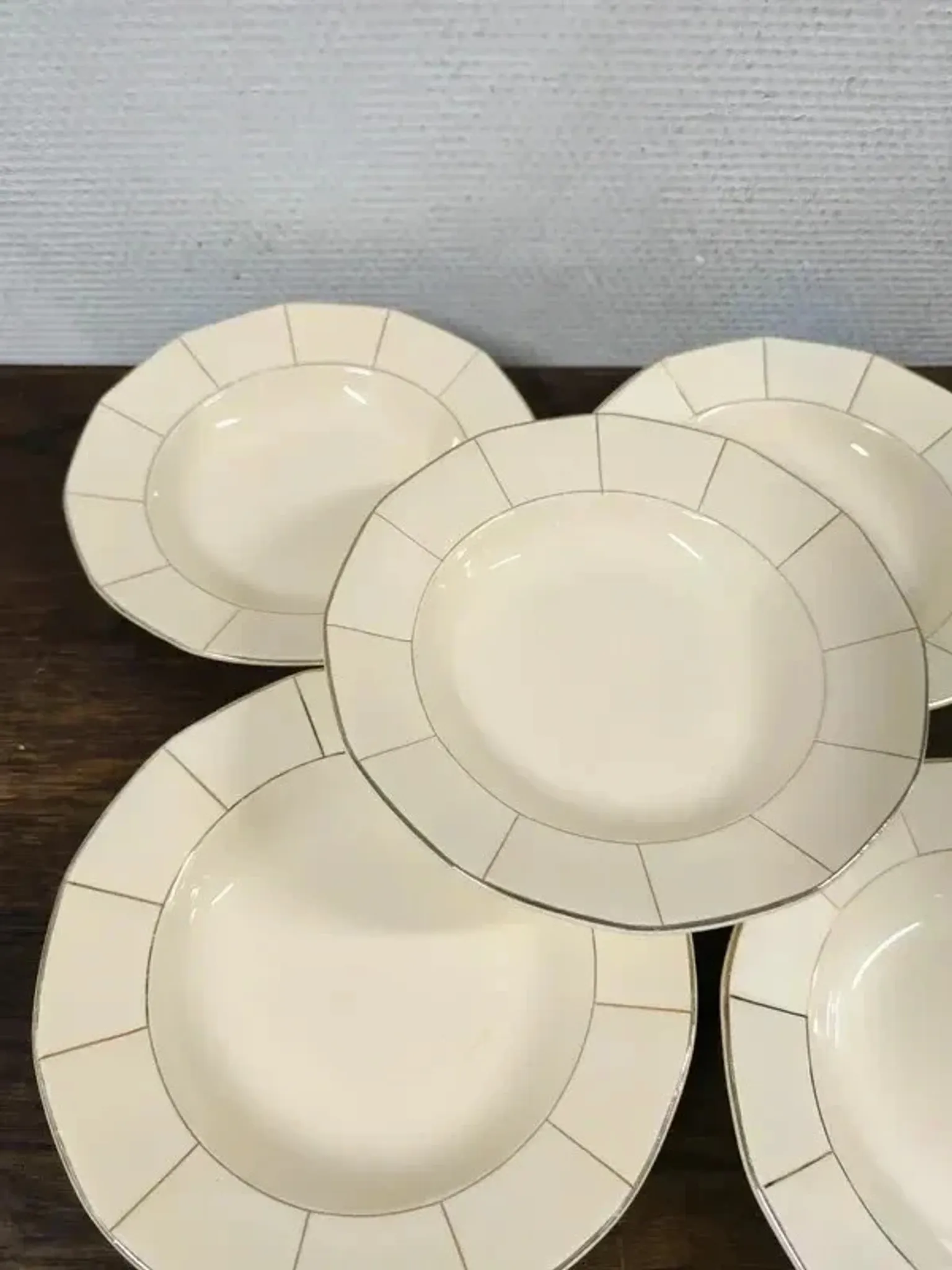 Set of 5 vintage Sarreguemines deep plates (Decor 5094) - Ø 23 cm