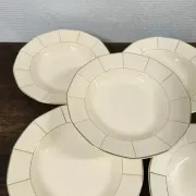 Set of 5 vintage Sarreguemines deep plates (Decor 5094) - Ø 23 cm