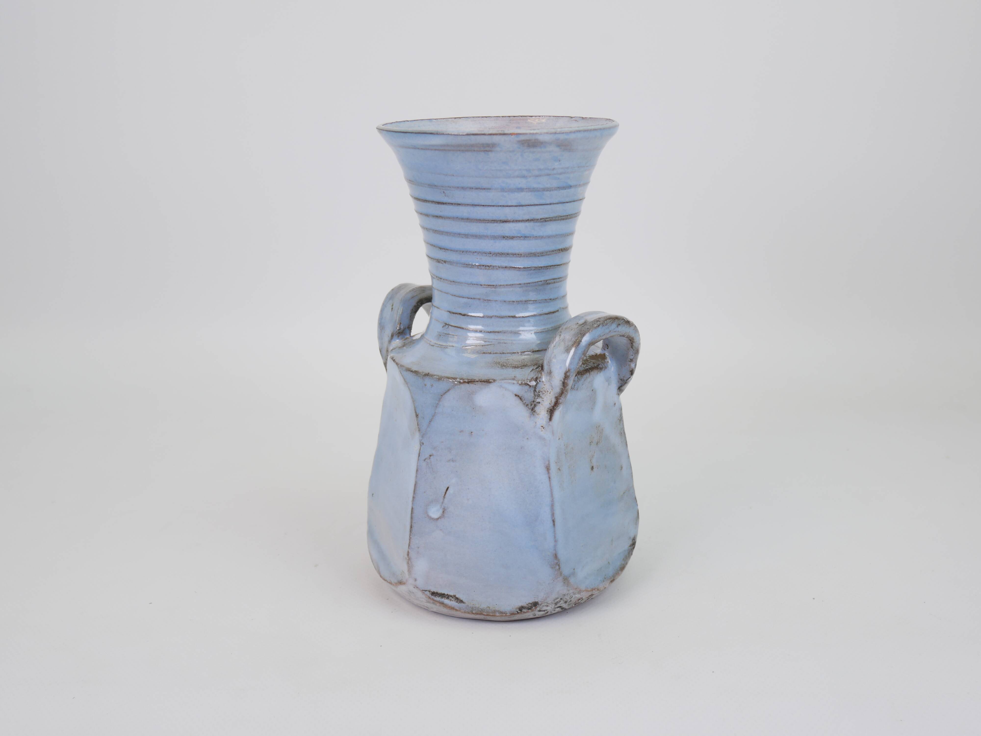 Sky blue glazed ceramic vase