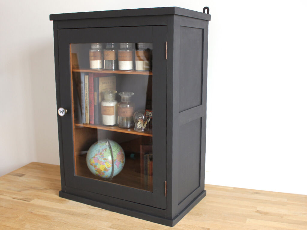 Old wooden wall showcase