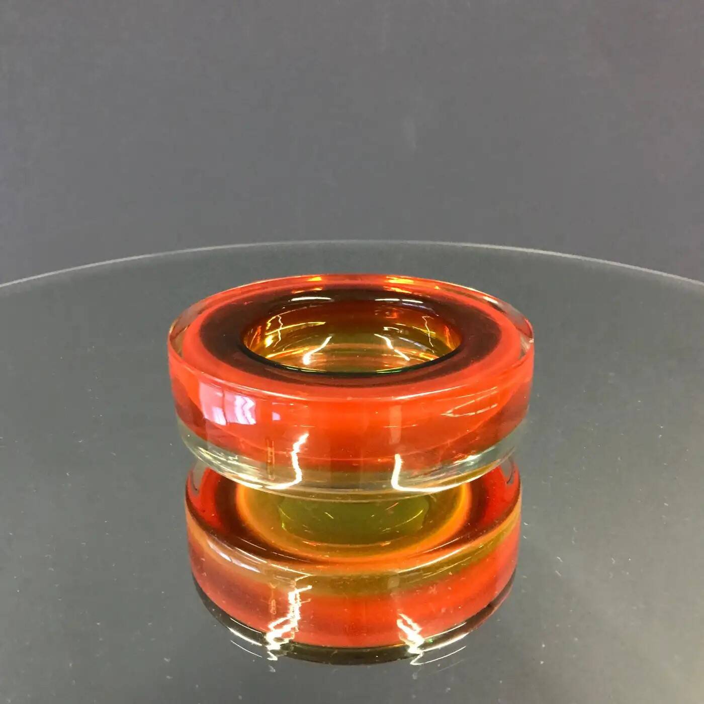 Vintage Orange Cigar Glass Ash Tray