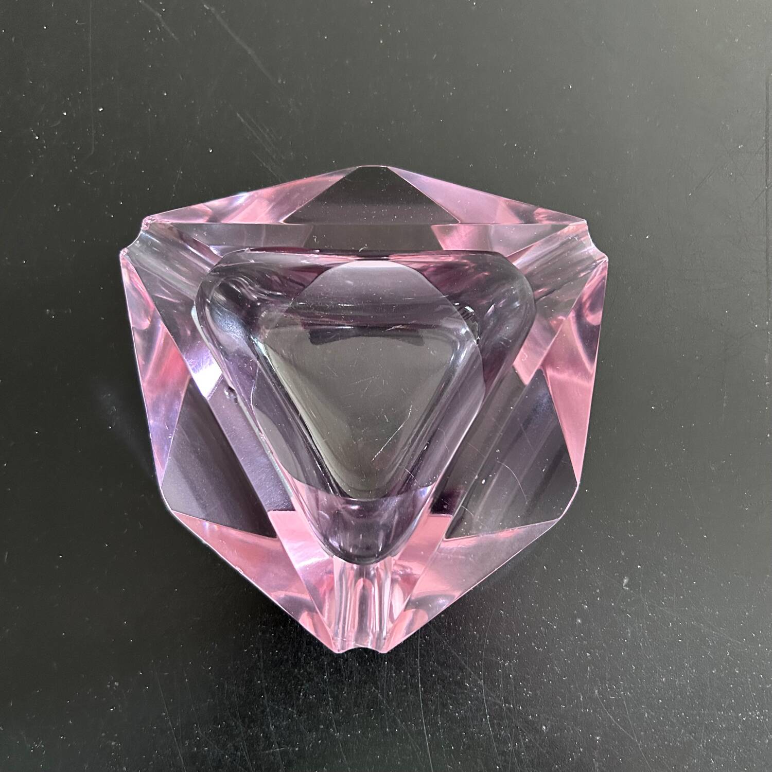 Pink crystal ashtray