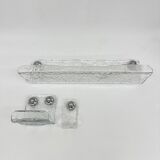 Set of Grohe ice glass bathroom set towel hanger, soap tray and plateau