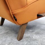 1930 Jindrich Halabala Bentwood Armchair in Rusty Orange Velvet