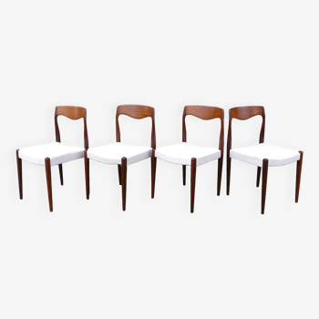 Ensemble de 4 chaises vintage scandinave