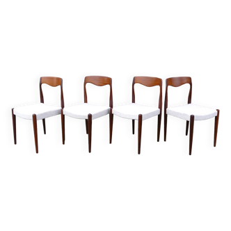 Ensemble de 4 chaises vintage scandinave