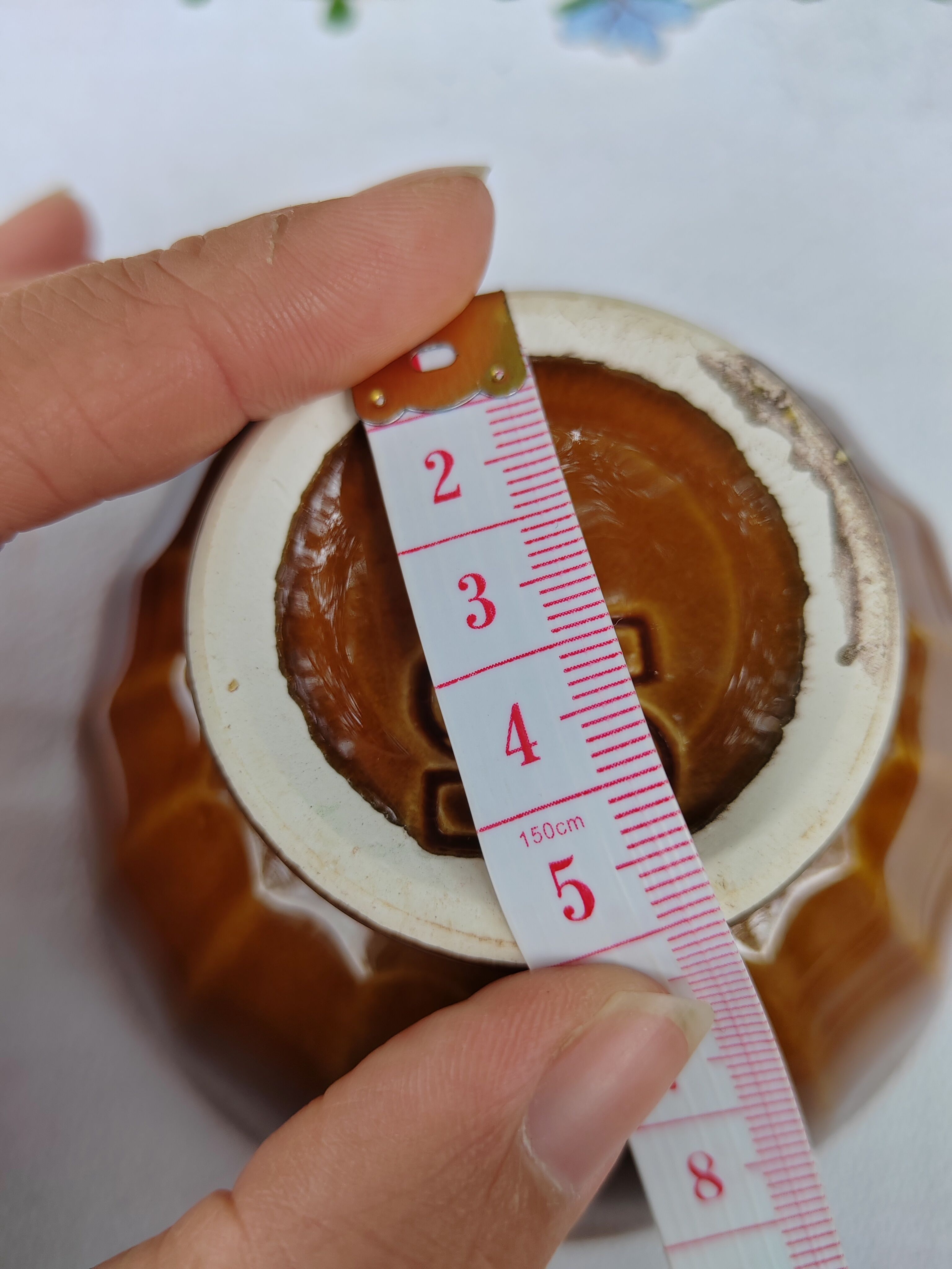 Pair of brown/yellow ribbed bowls - Digoin & Sarreguemines