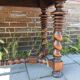 Unique antique Italian wooden hall table / narrow dining table
