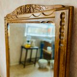 Miroir bois sculpté en chêne 1920