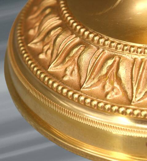 Bronze Gilt Bouillotte Lamp with Pleated Shade