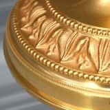 Bronze Gilt Bouillotte Lamp with Pleated Shade