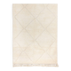 Tapis berbere beni ourain ecru avec losanges en relief 300 x 210 cm