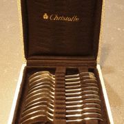 Box of 12 coffee spoons by the brand CHRISTOFLE, model CLUNY.