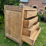 Vintage carved solid wood chest of drawers – 4 drawers