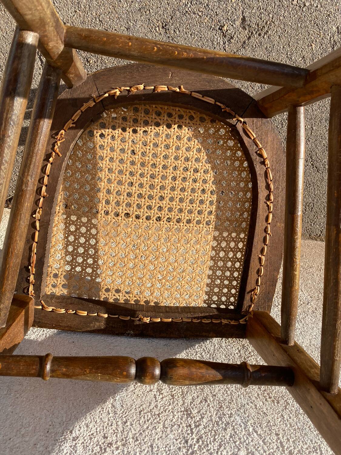 Set of 5 caned bistro chairs