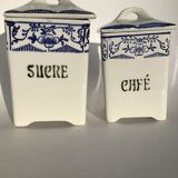 Pots à épices vers 1910 St Amand décor bleu