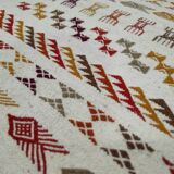 Hand-woven margoum rug in natural wool