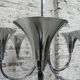 Art Deco hanging lamp with 6 chromed vials