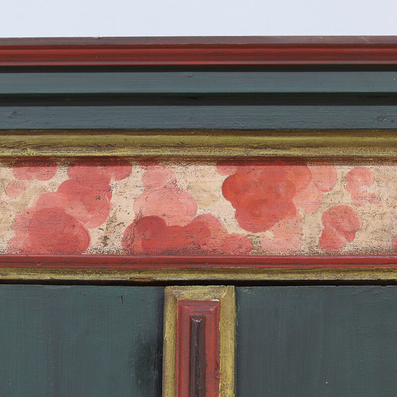 Rustic Farmhouse Folk Art Painted Bridal Cabinet