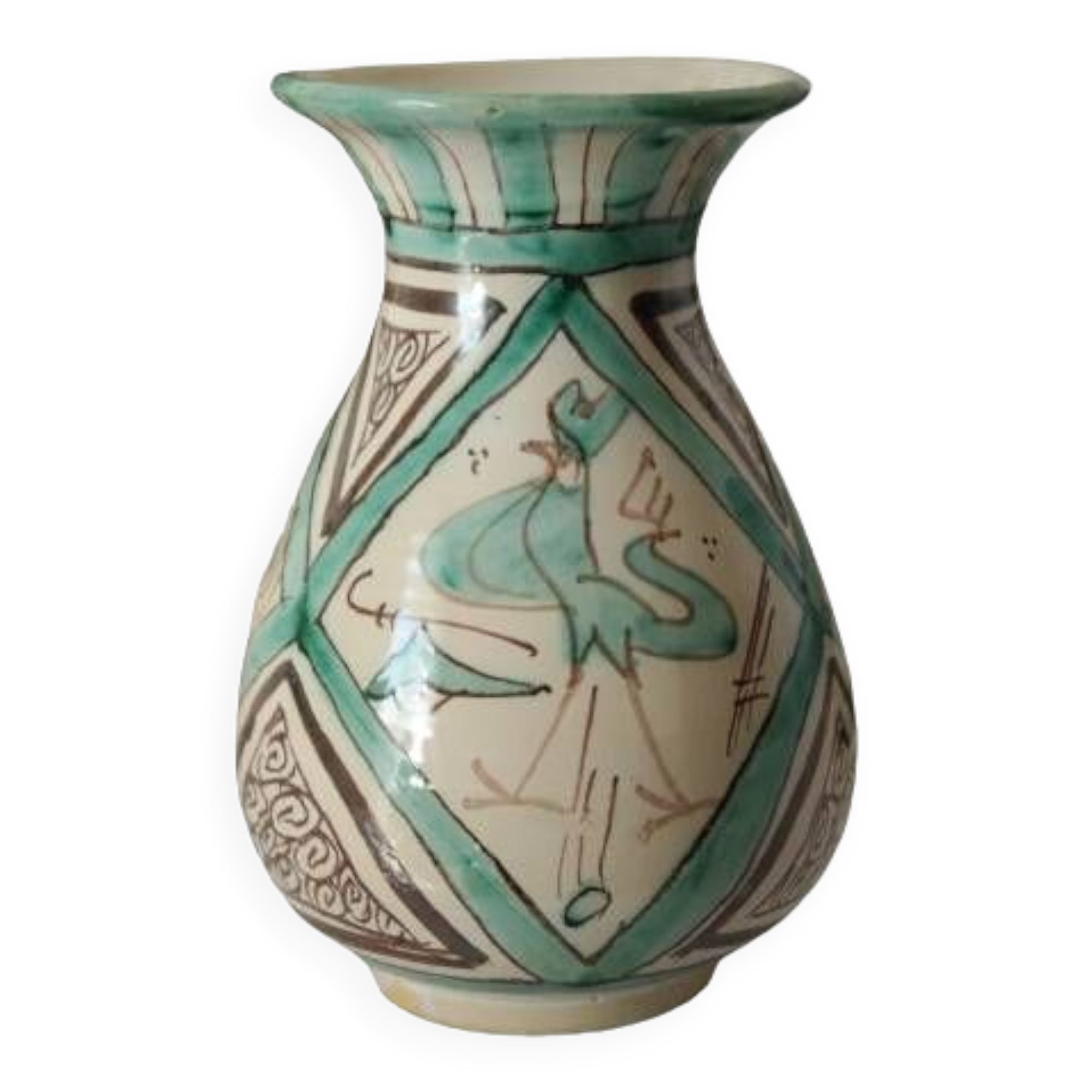 Spanish enamelled terracotta vase PUNTER 1960