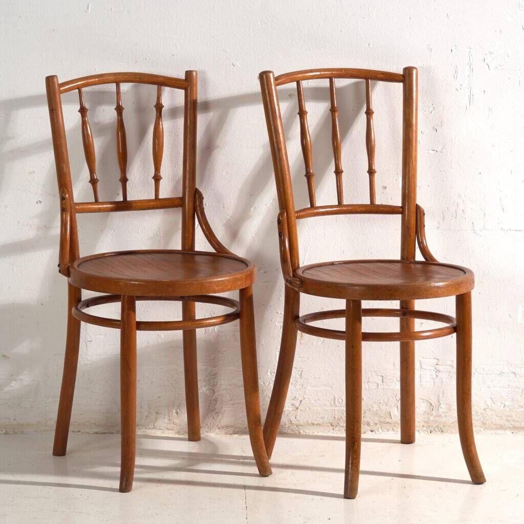 Antique bentwood chairs in Thonet style – Hungary, circa 1960 #8 – Set of 2 pieces