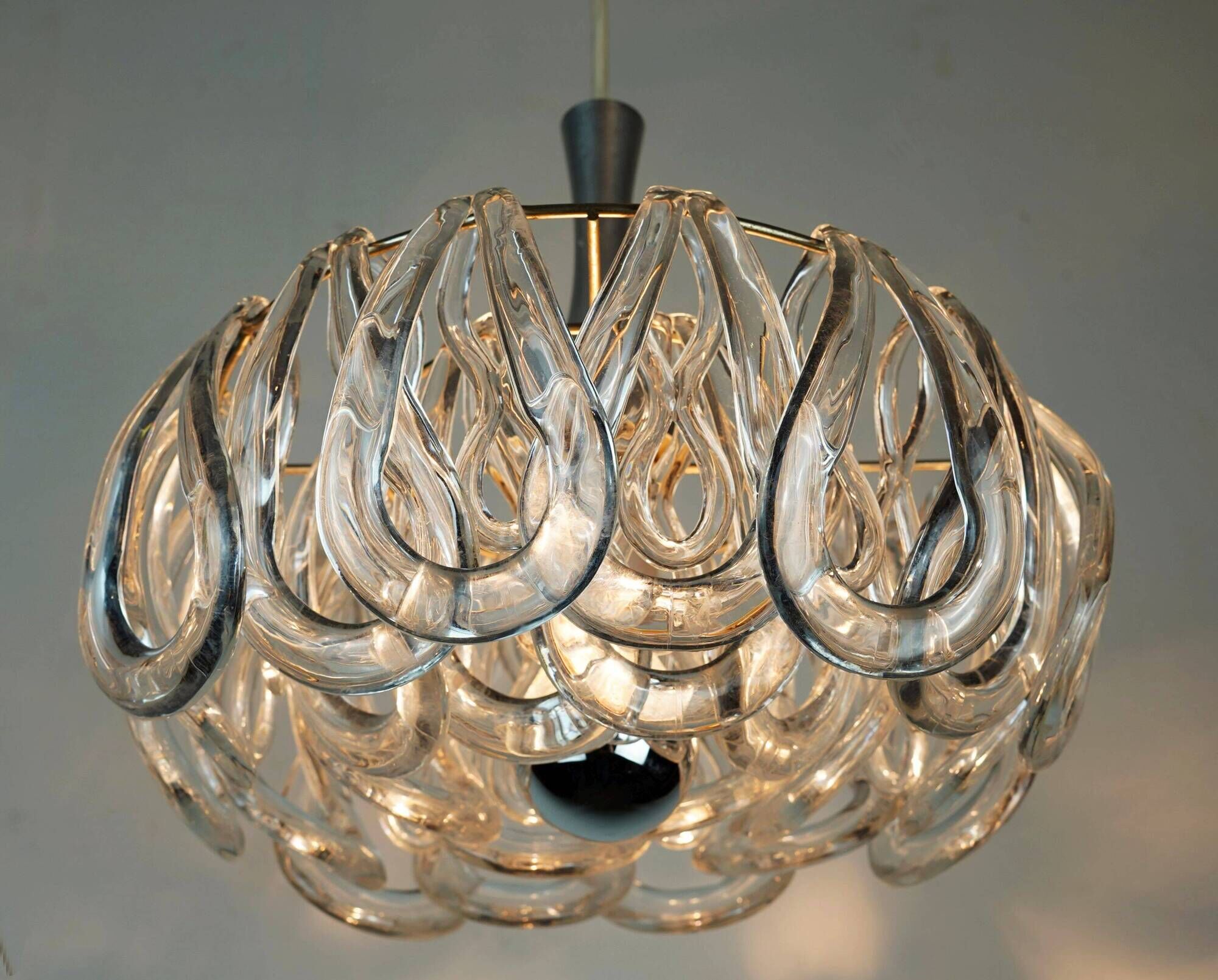 mid century PENDANT LIGHT with 24 acrylic elements 1960s 1970s space age