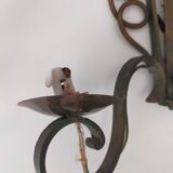 Pairs of vintage wrought iron wall lamps