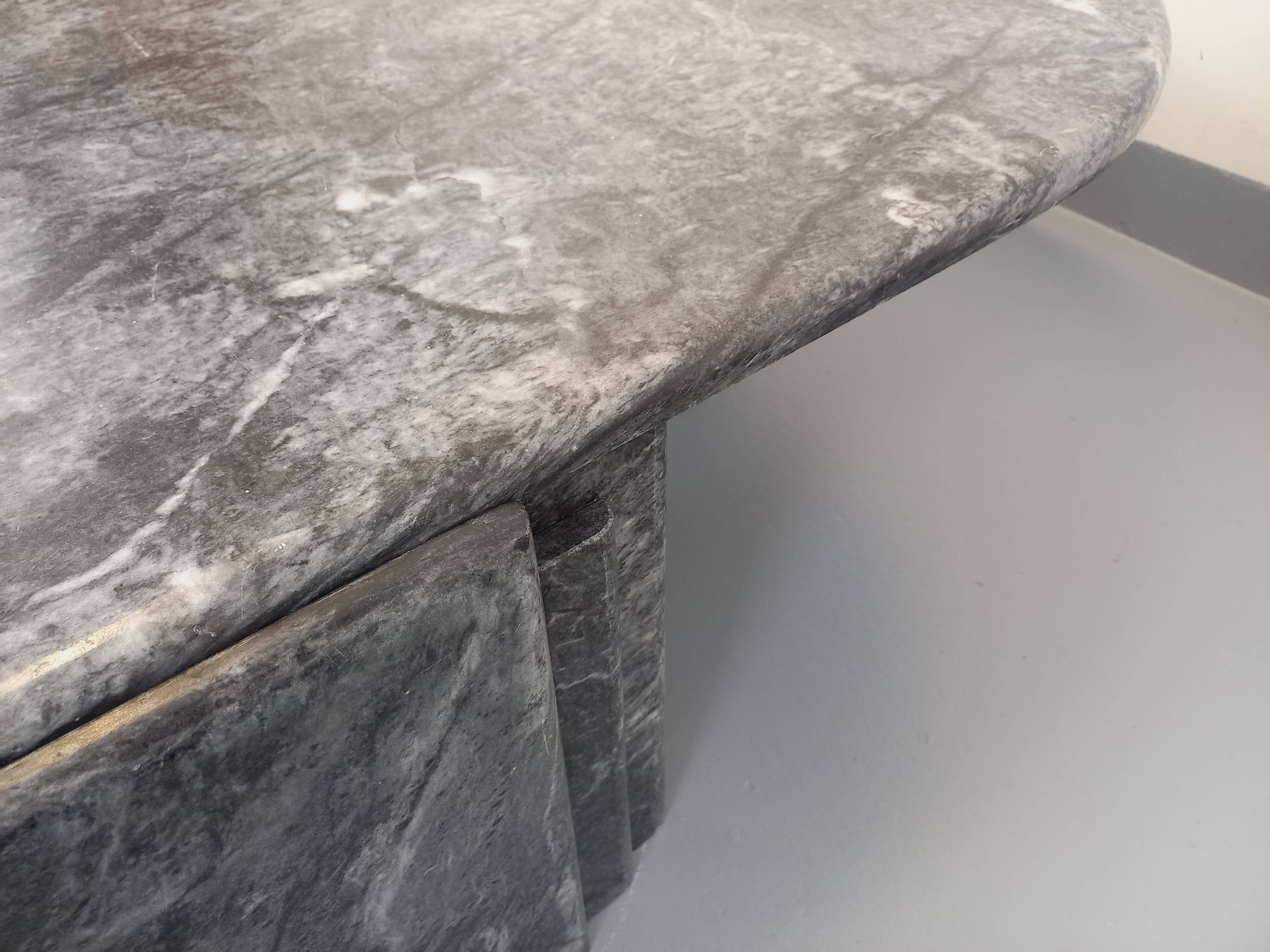 Vintage grey marble coffee table from the 1970s.