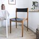 Chaise empilable vintage design danois en bois noir style scandinave Mid-Ce