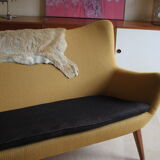 Danish sofa egg years free forms, vintage yellow
