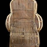 Vintage 70s rattan wicker armchair