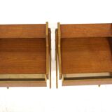 Set of 2 teak bedside tables, Sweden, 1950