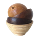 4 natural wooden bowls